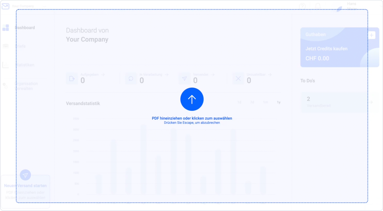 Dokumente via Drag & Drop hochladen