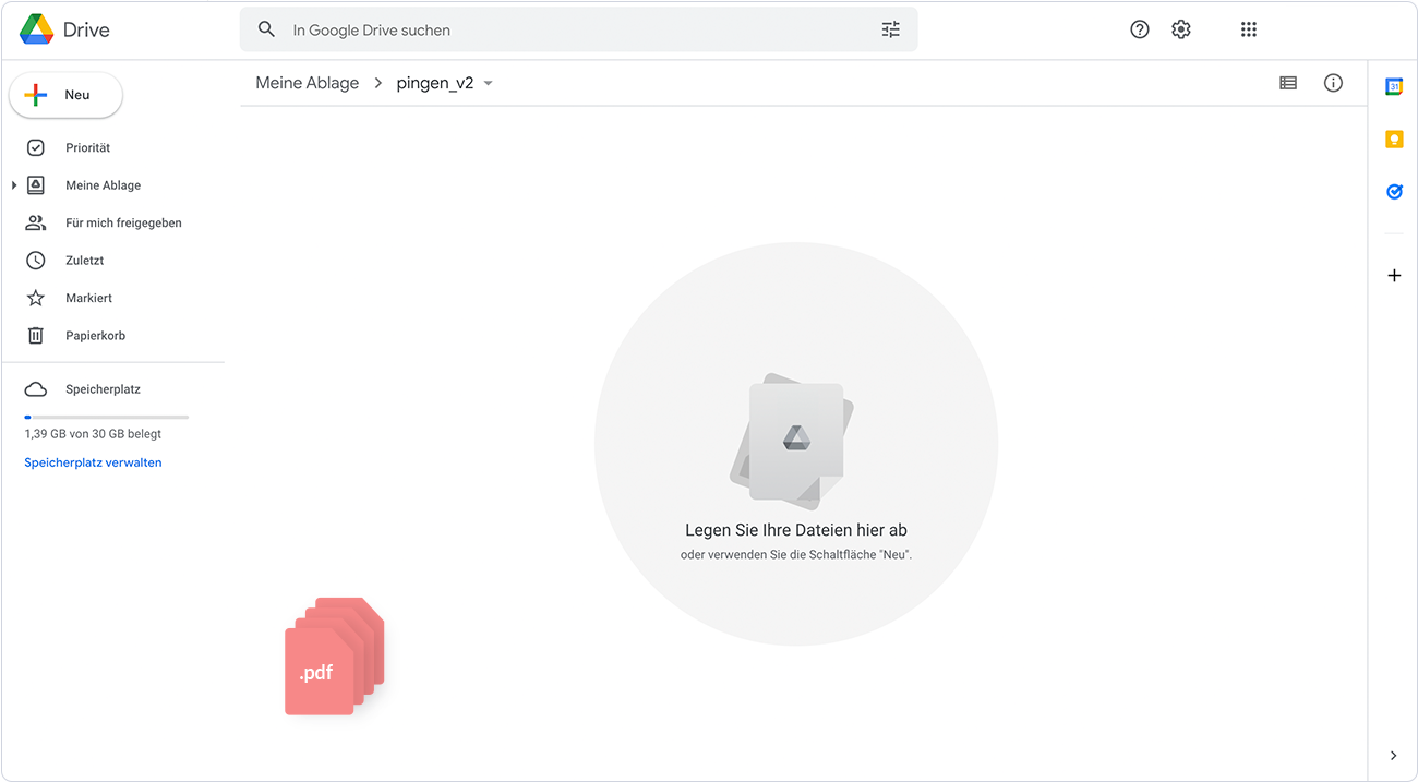 Dateien an Pingen übermitteln