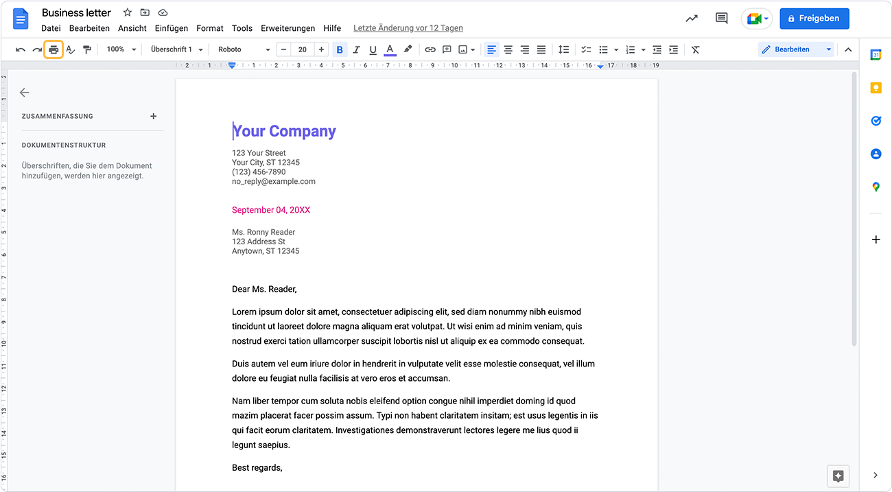 Dokument in Google Docs erstellen