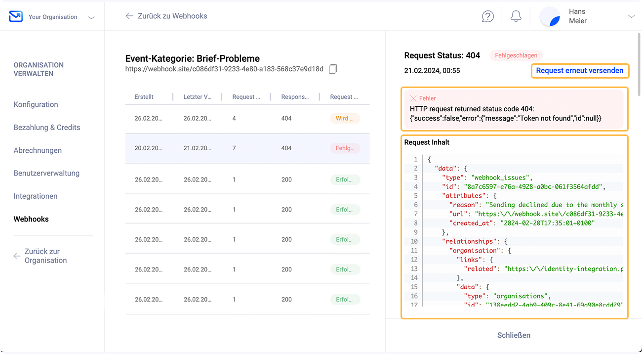 Webhook Request