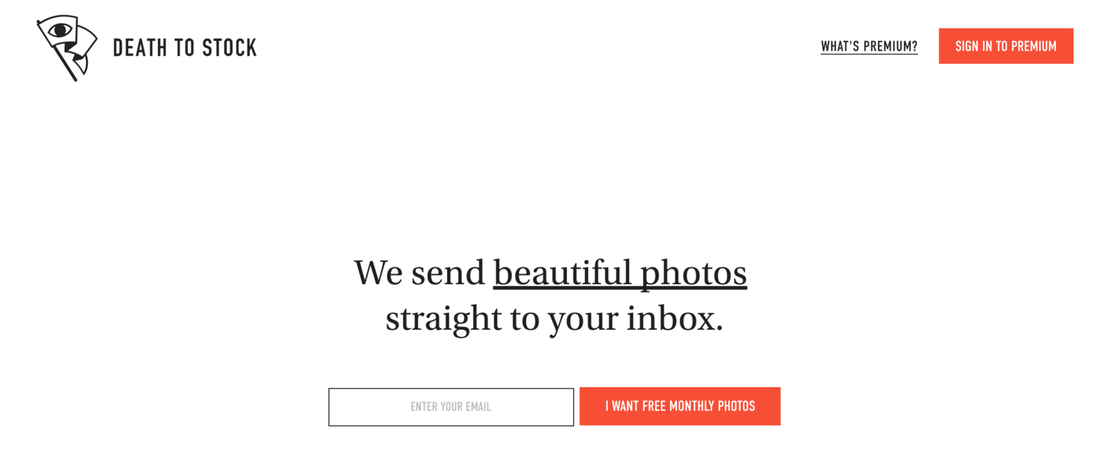 Image contains death to stock website