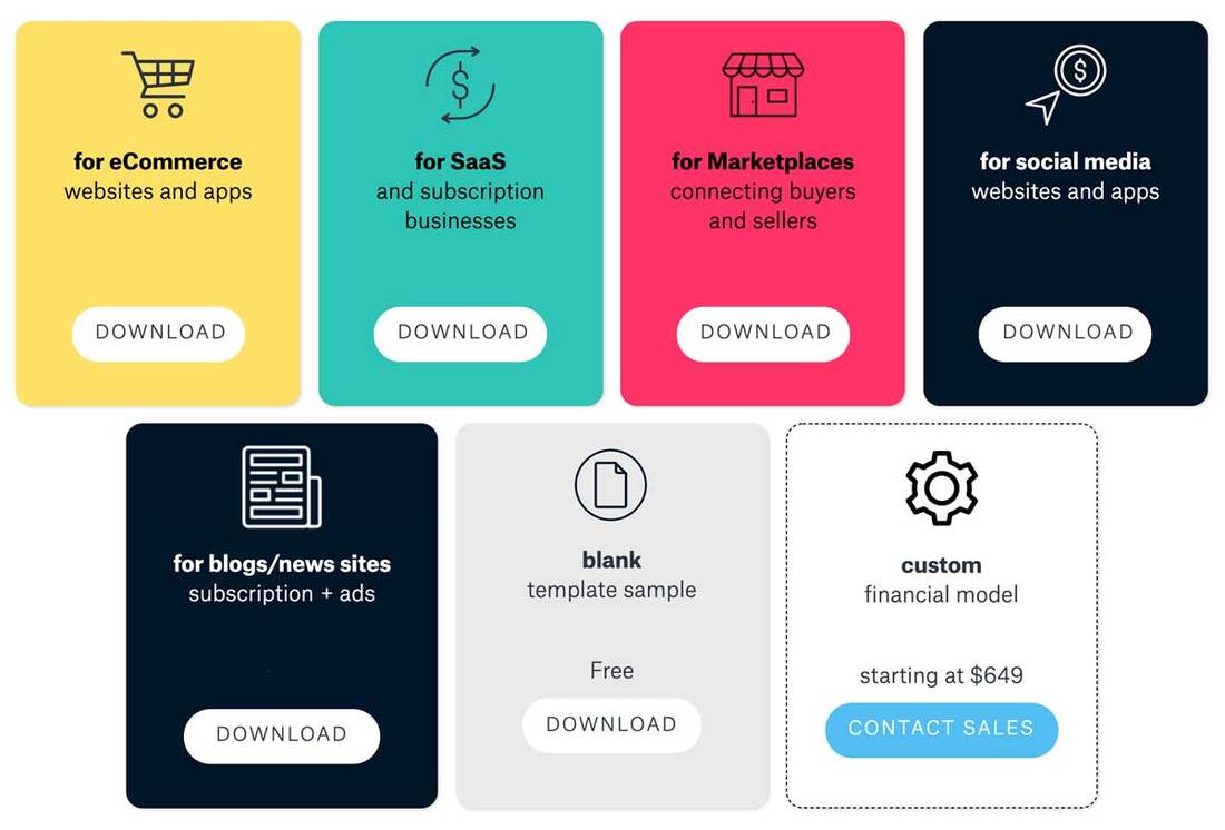 The image contains a financial model template