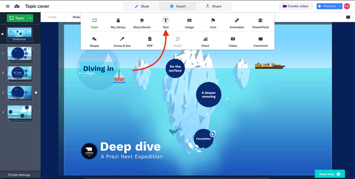 which presentation software element