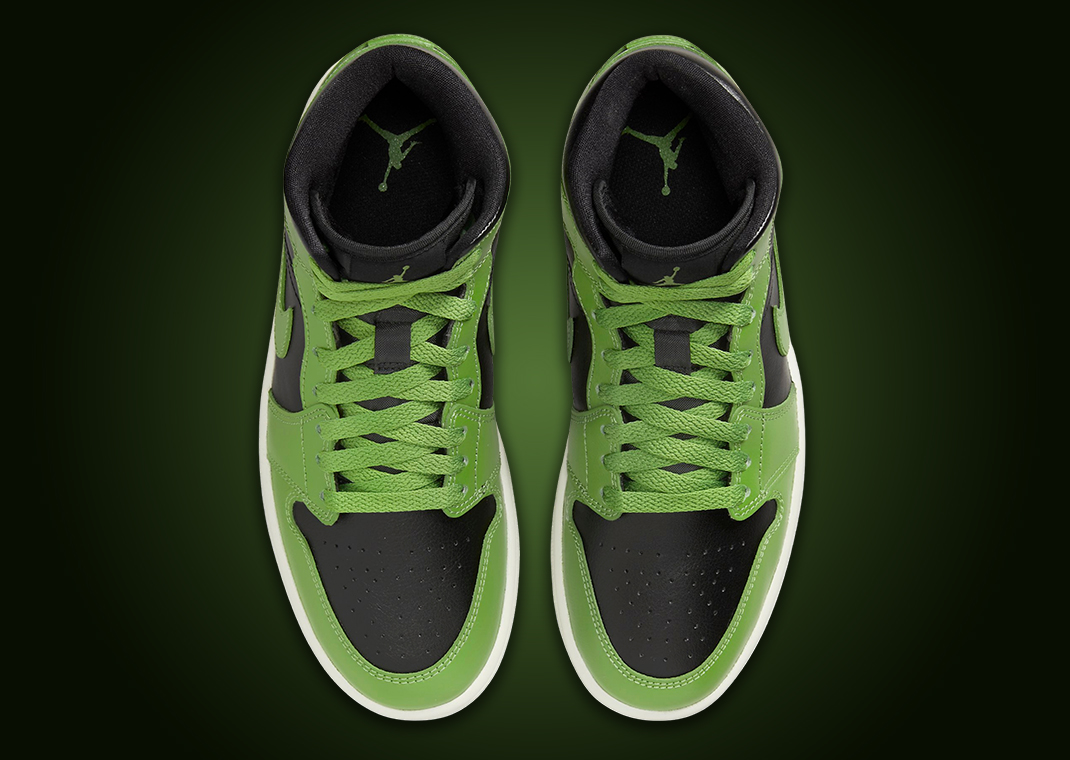 This Air Jordan 1 Mid Comes In Black And Altitude Green Sneaker News
