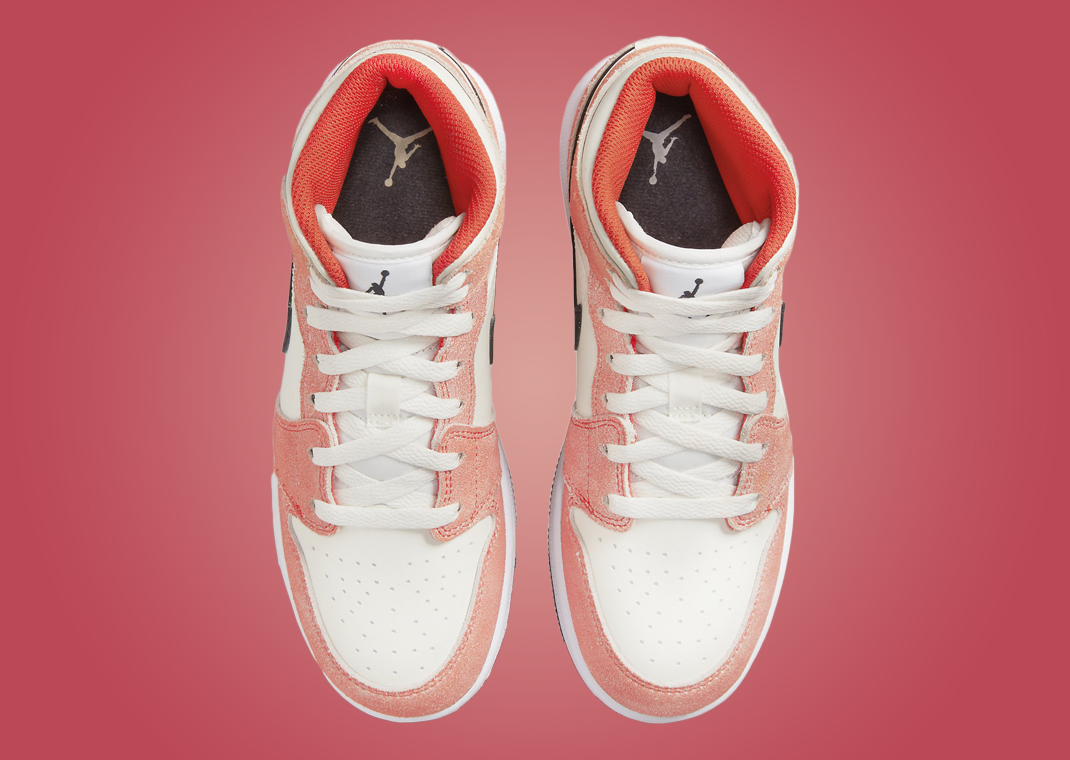 Orange Suede Covers This Air Jordan 1 Mid Sneaker News