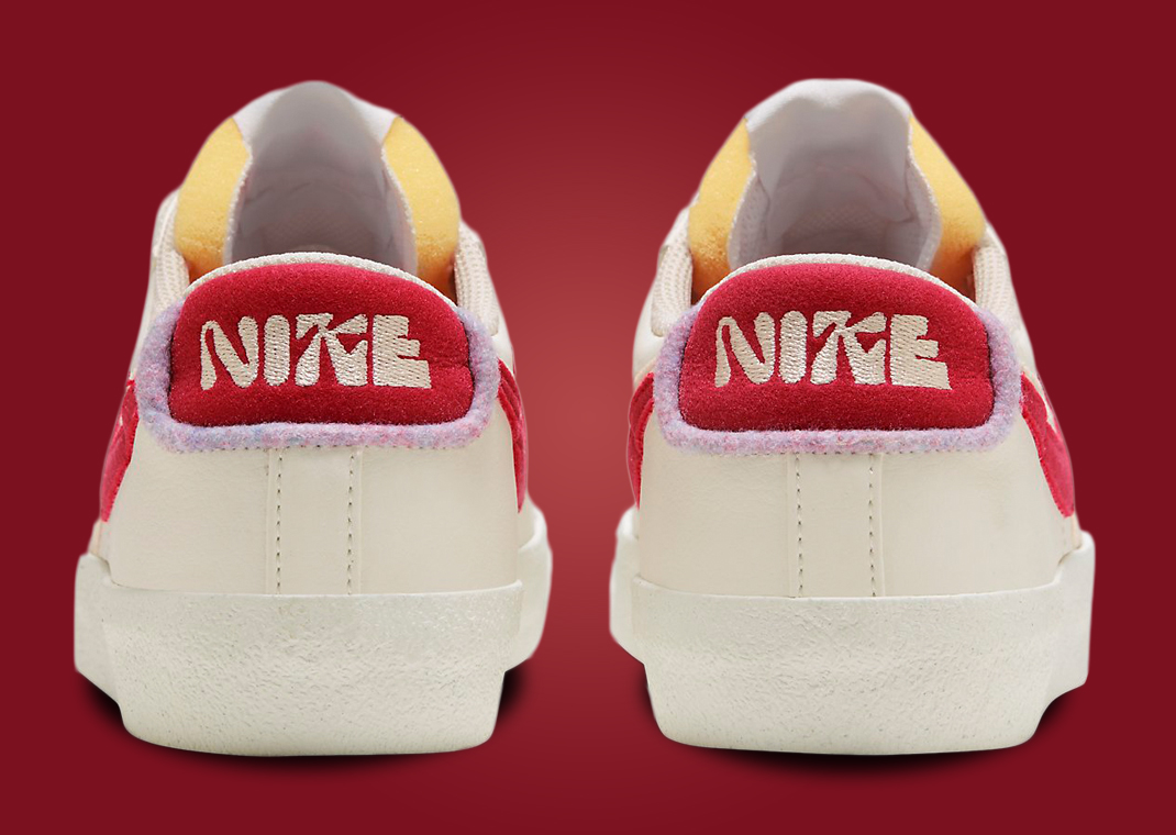 Gym Red Swooshes Shoot Through The Nike Blazer Low 77 Retro Logo
