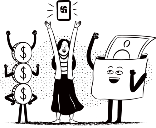 Illustration of getting paid