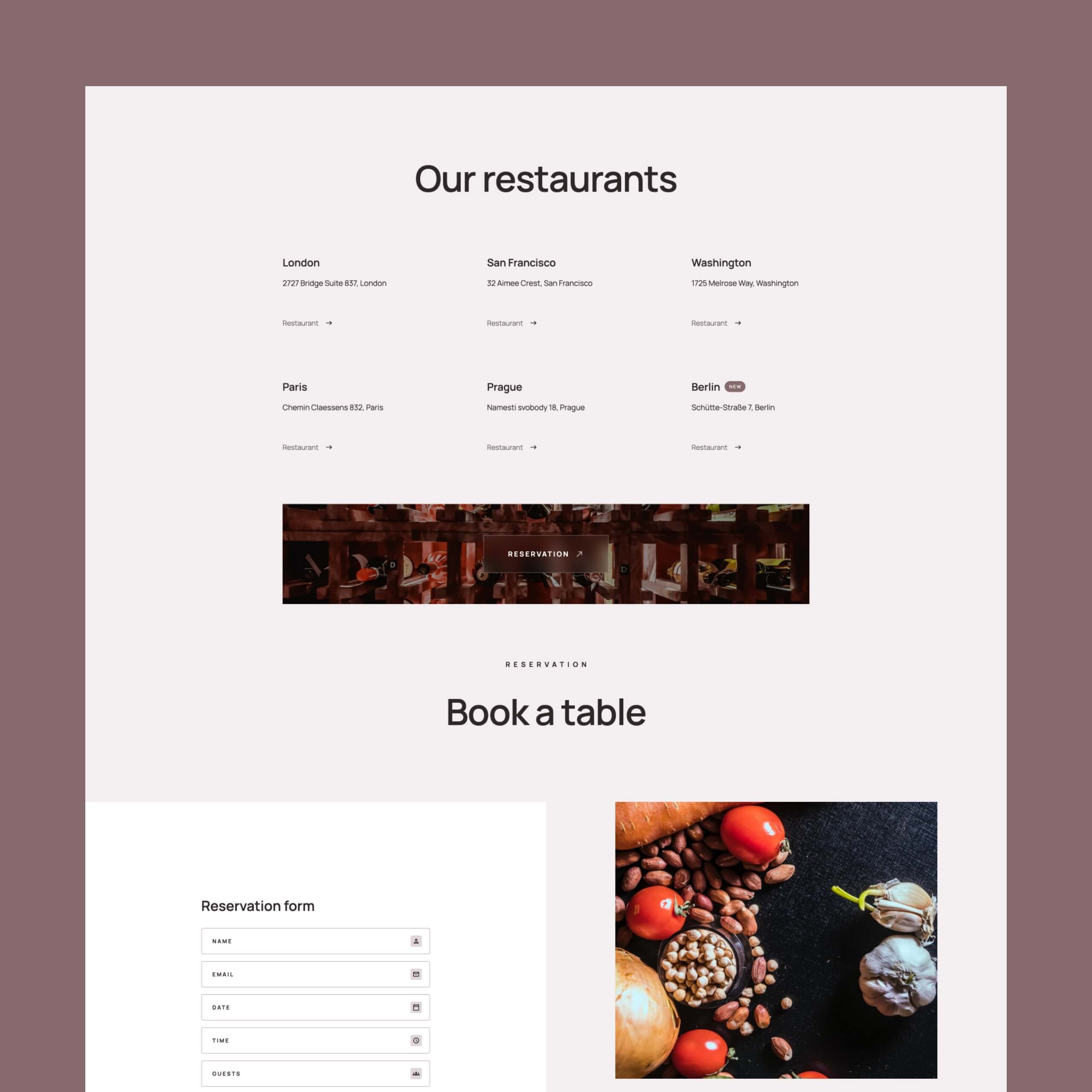 Taor - Restaurant Webflow website template