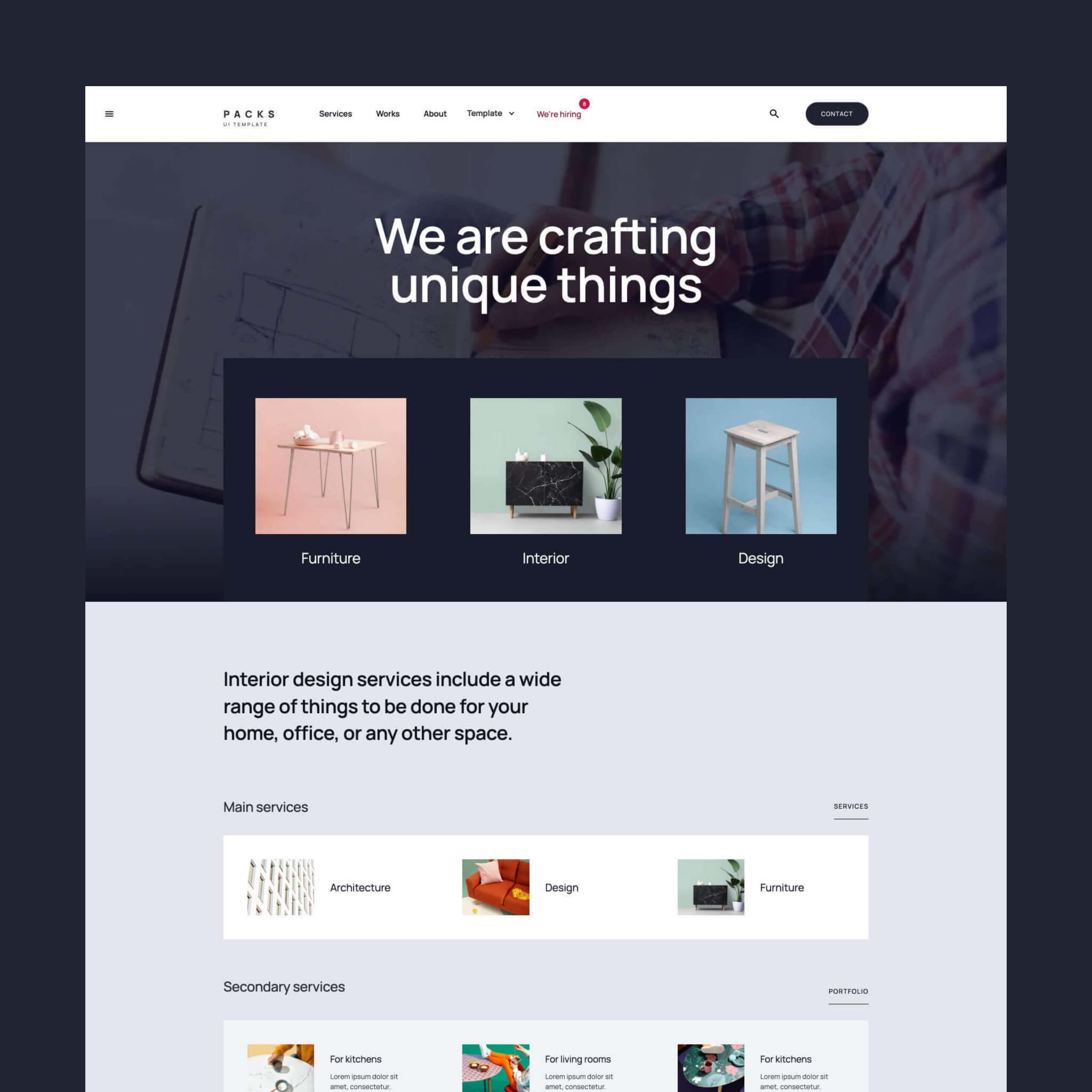 Packs - UI Kit Library Webflow CMS website template