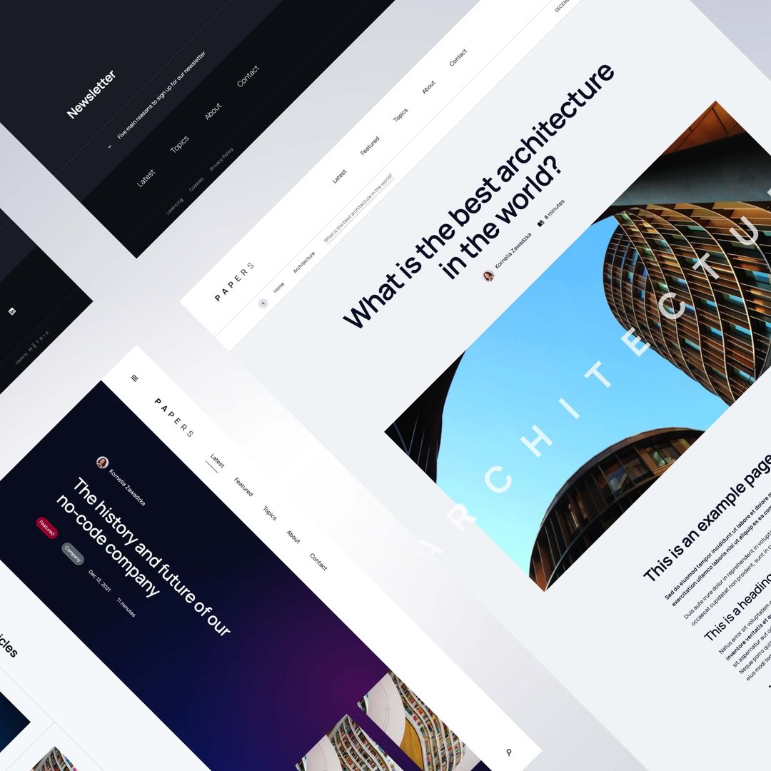 Papers Blog Magazine Webflow CMS website template