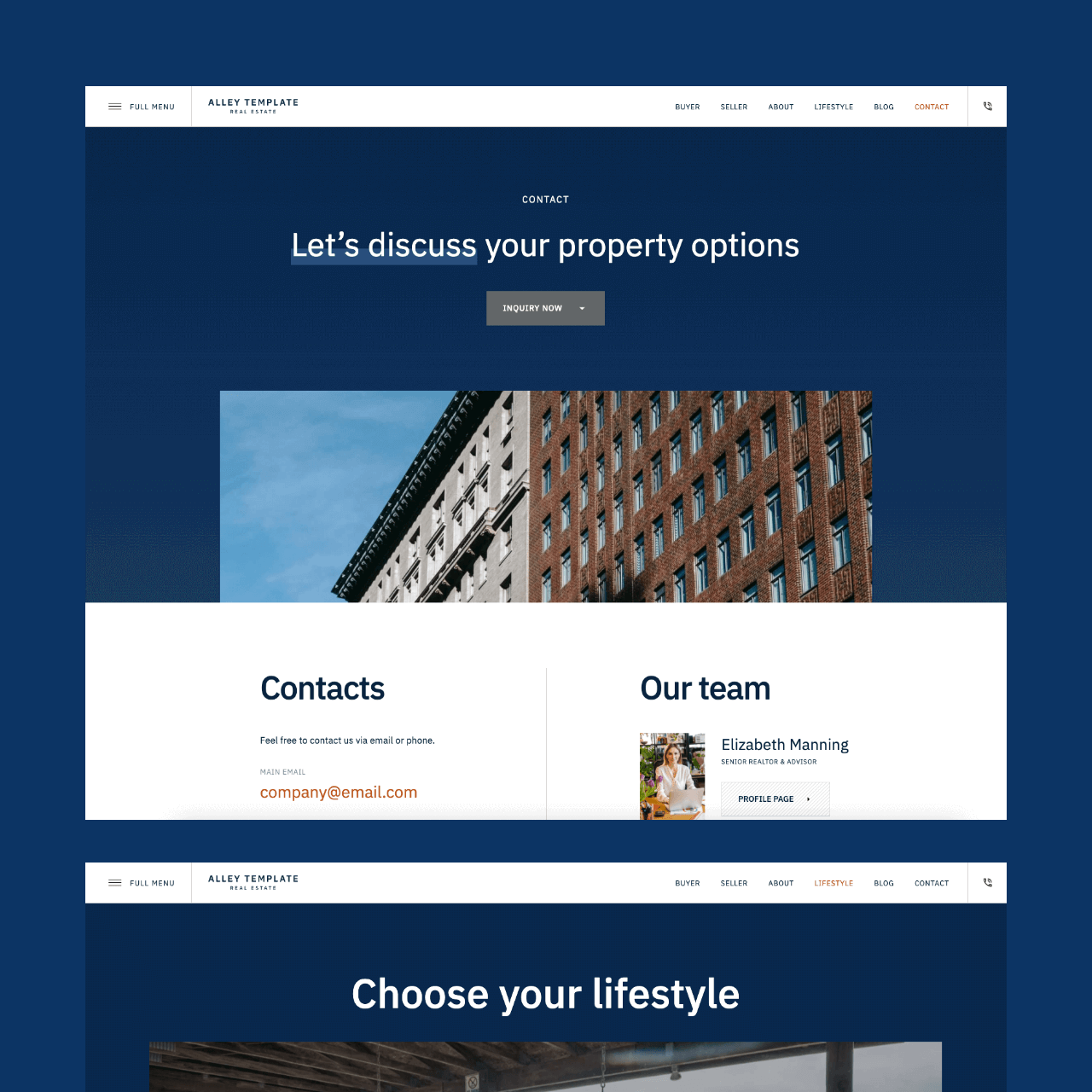 Alley Real Estate flow CMS website template
