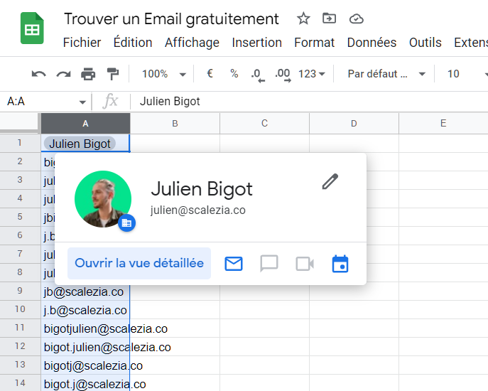 5 minutes pour trouver une adresse mail Mode d