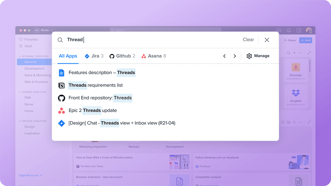 Global search feature
