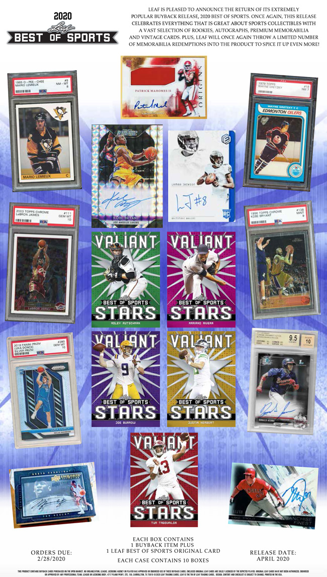 2020 Leaf Best Of Sports Leaf Trading Cards