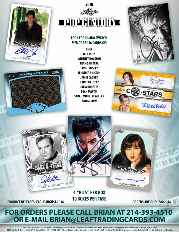 2016 Leaf Pop Century Leaf Trading Cards