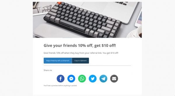 Mecha Store Share Page