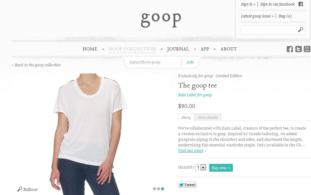 goop word of mouth $90 white tee shirt gwyneth paltrow