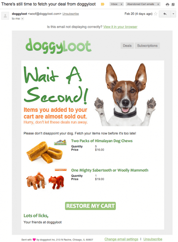 maximise ecommerce conversions shogun referralcandy guestpost - abandoned cart email