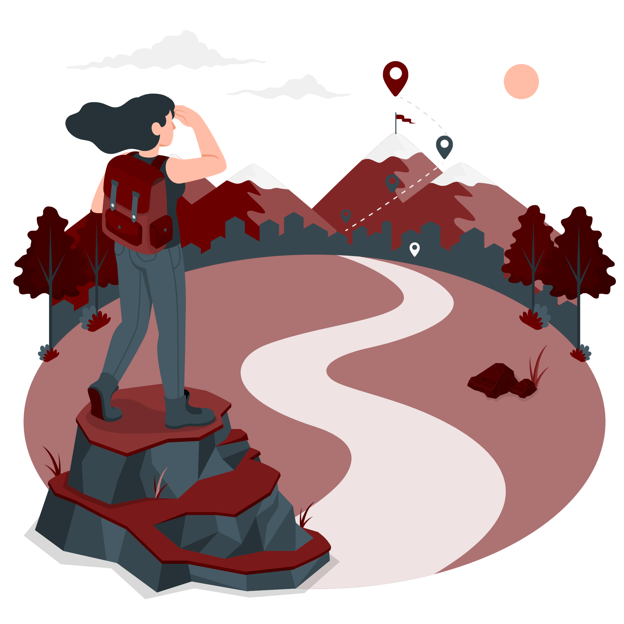 person looking at mountains
