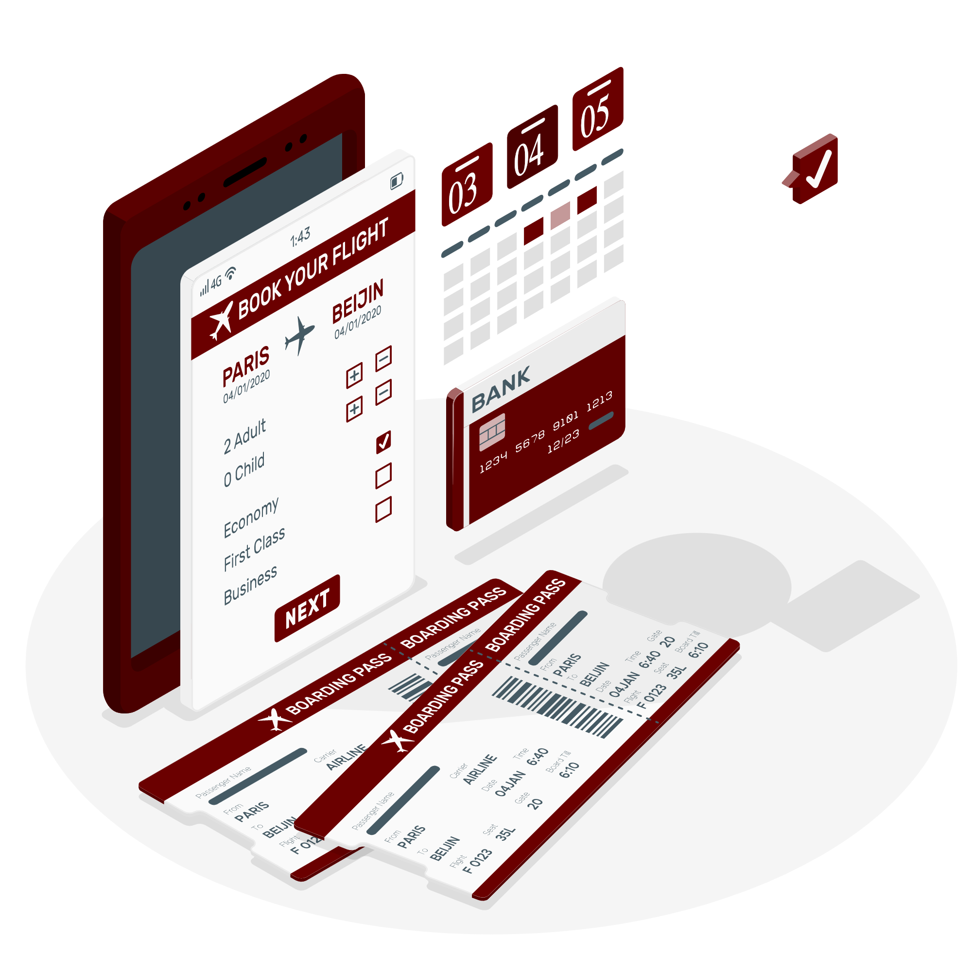 flight booking tech display