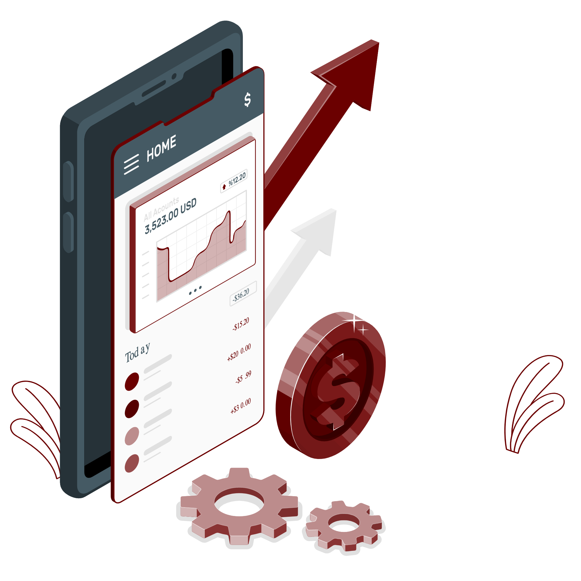 phone with bank app