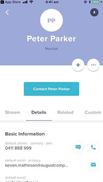 CRM App contact