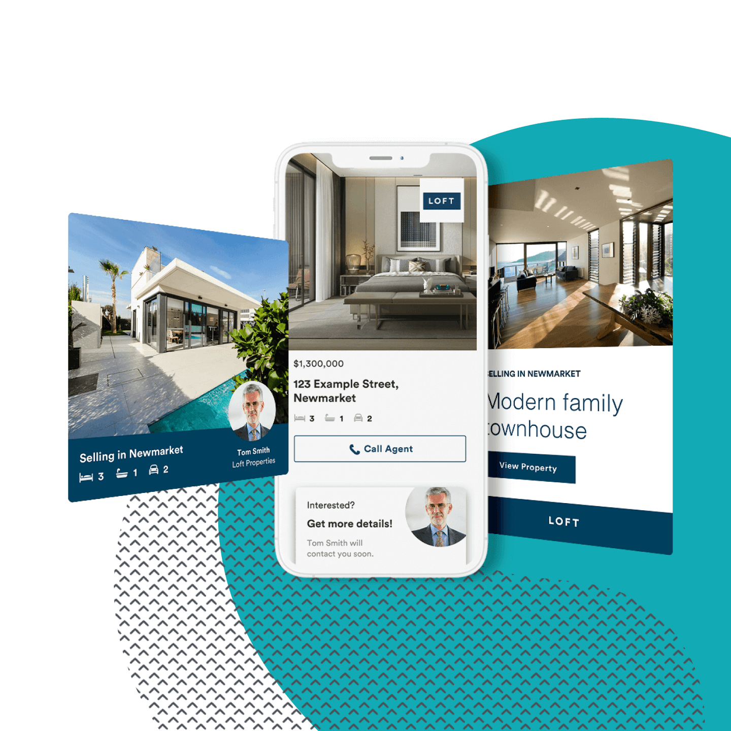 image of spoke real estate listing ad on mobile