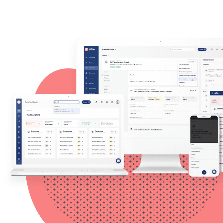 image of alfie property management software dashboard