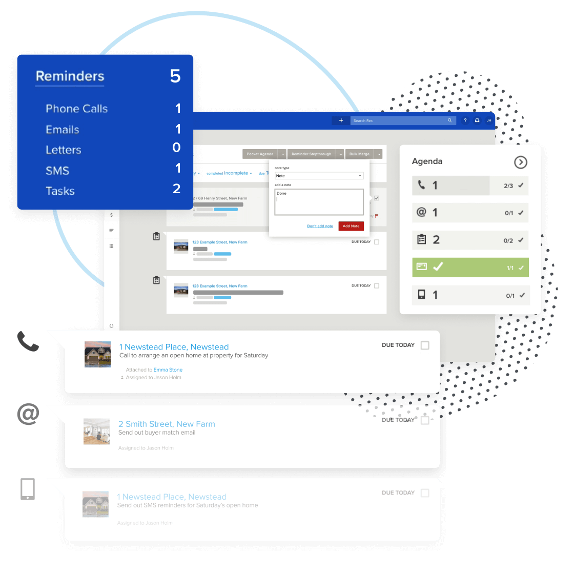 image of rex real estate crm daily reminders