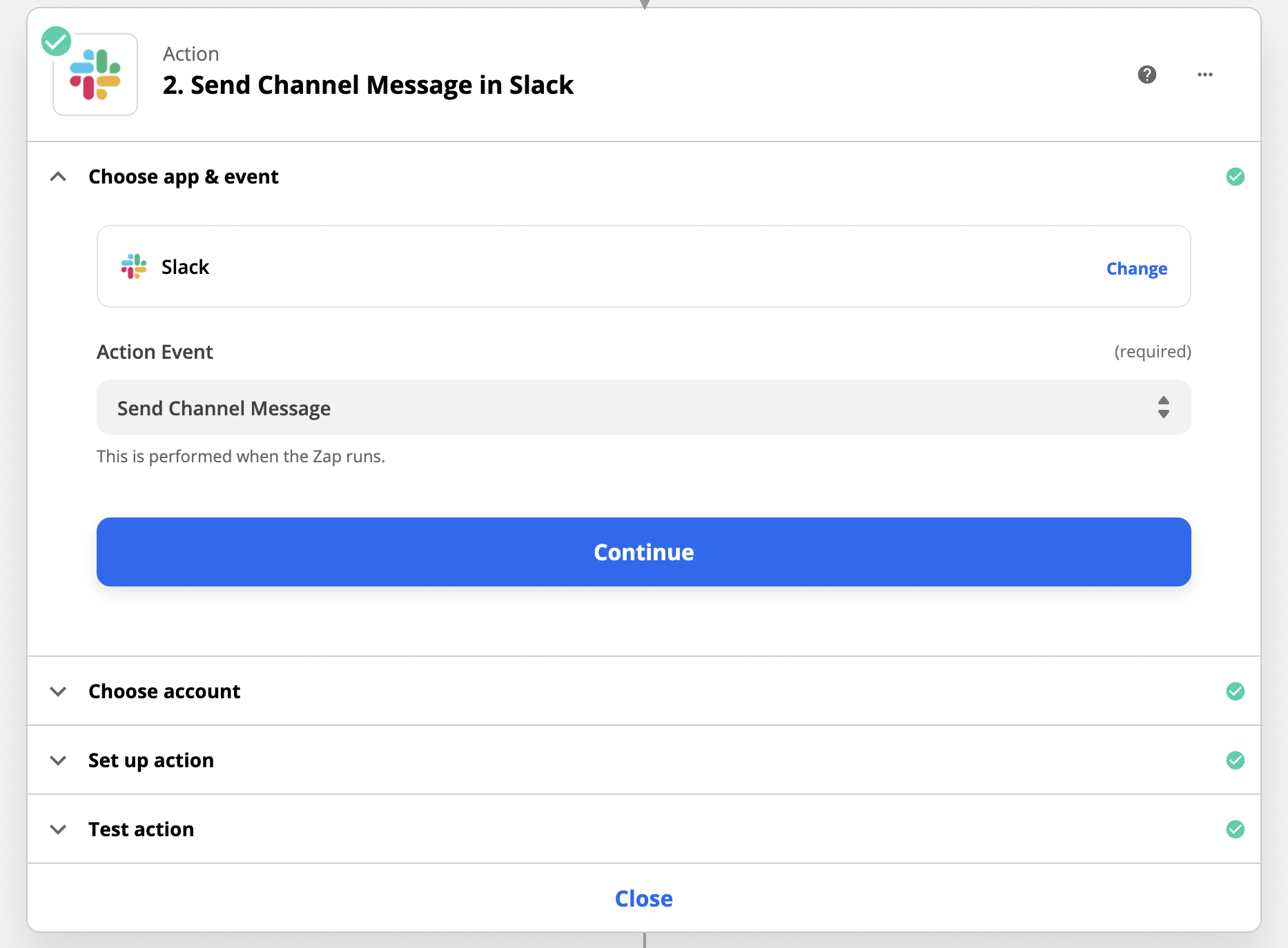 Add a step to use data from the email, like a channel message in Slack