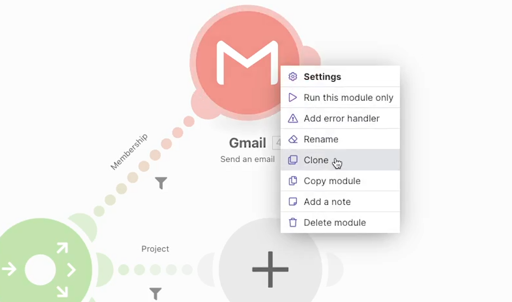 Clone modules to quickly add similar actions