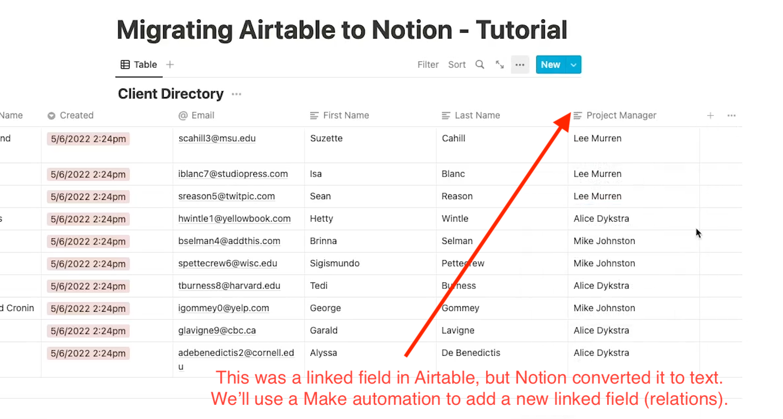 Check your Field Types in Notion as some might have changed e.g. Single Select Fields