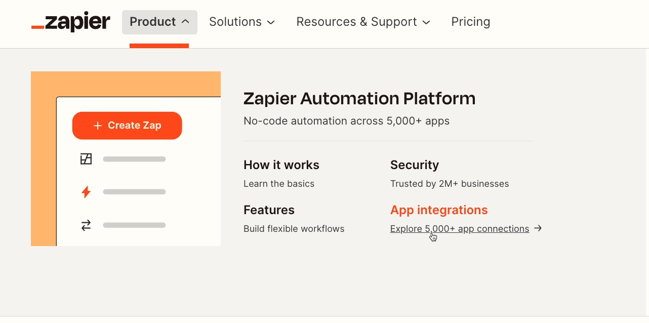 Zapier has over 5,000 integrations