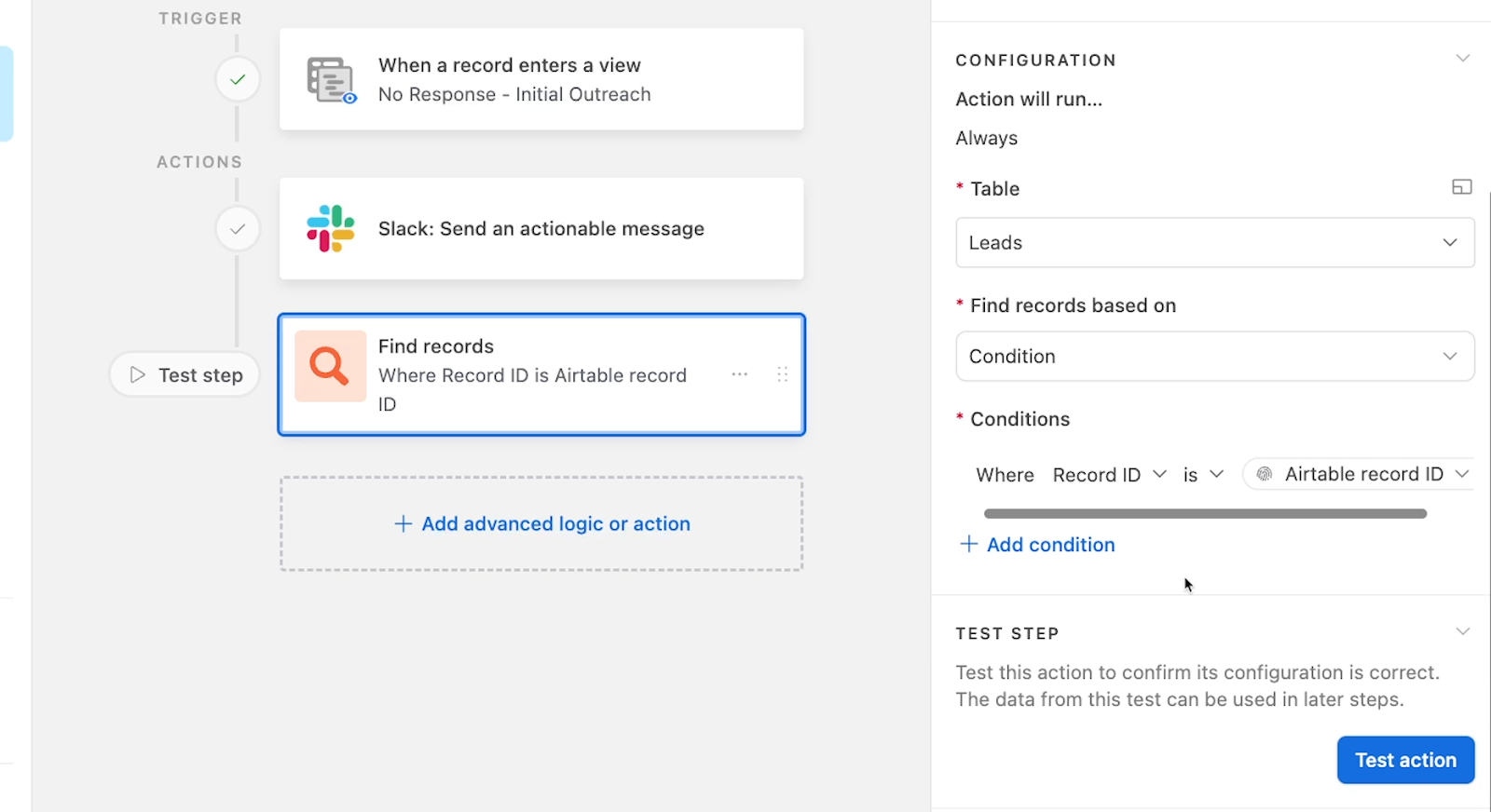 Before adding more steps to your automation, add a search step to retrieve the updated record