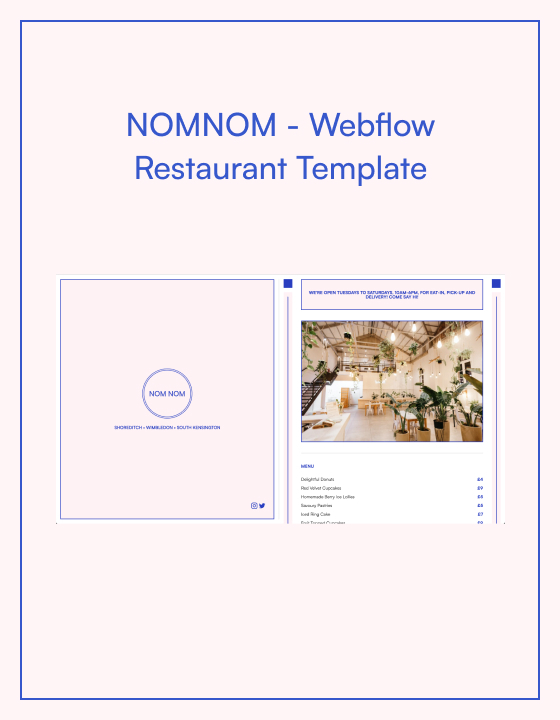 NOMNOM - New Food & Drink Webflow Template