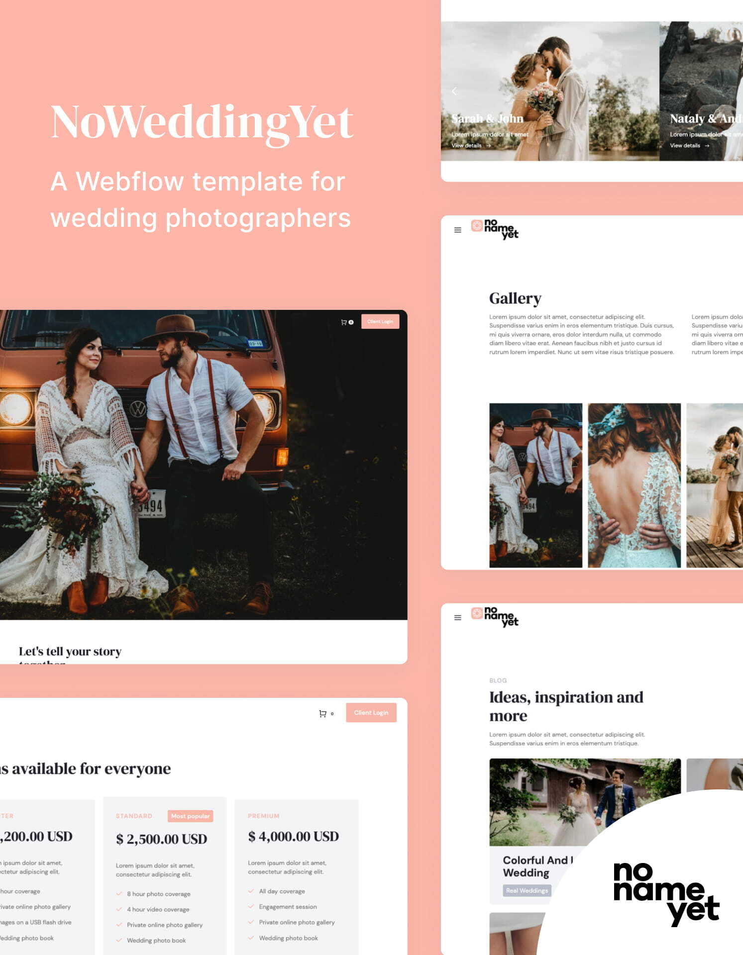 NoWeddingYet - New Portfolio Webflow Template