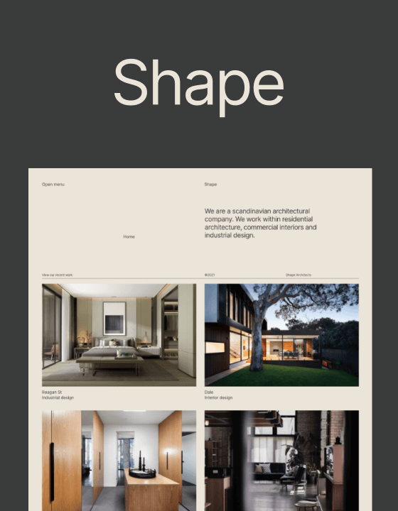 Shape - New Architecture Webflow Template