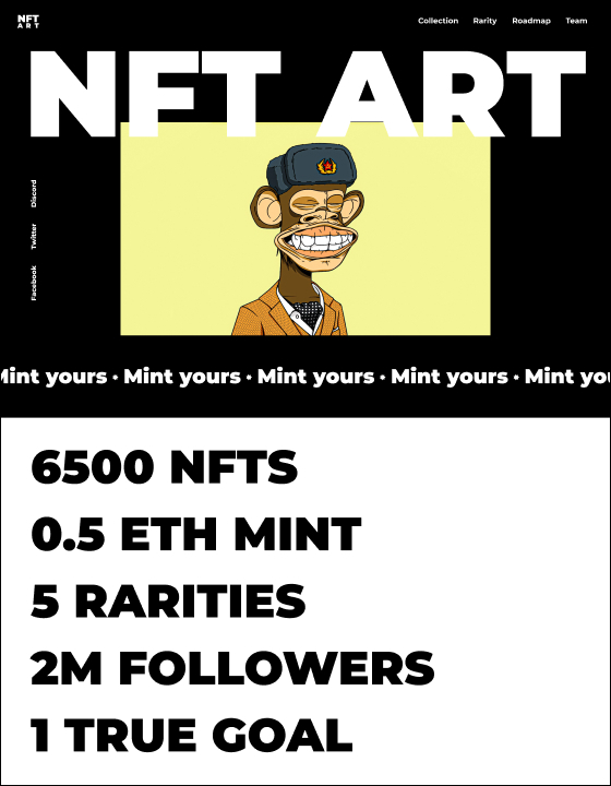 NFT Art - New Portfolio Webflow Template
