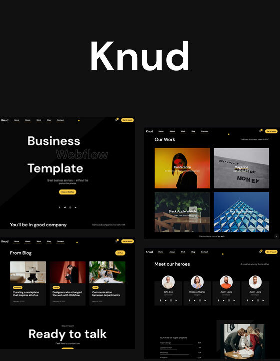 Knud - New Landing page Webflow Template