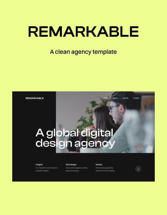Remarkable - New Agency Webflow Template