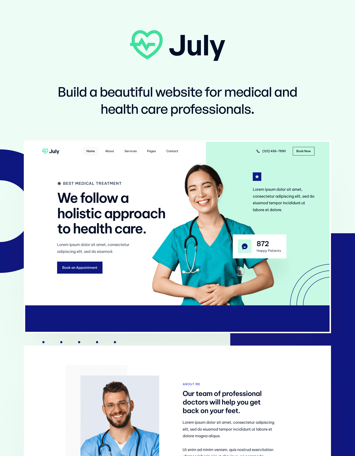 July - New Health Webflow Template