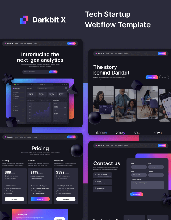 Darkbit X - New App Webflow Template