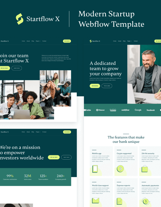 Startflow X - New Startup Webflow Template