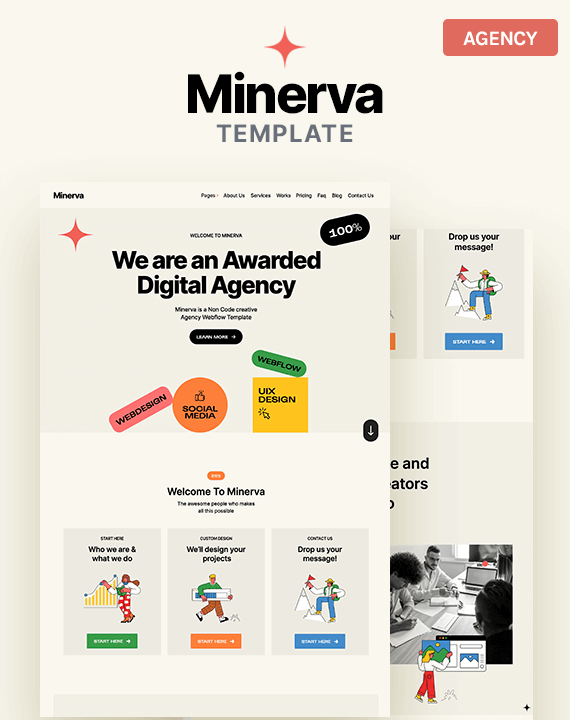 Minerva - New Agency Webflow Template