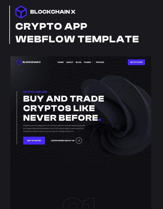 Blockchain X - New App Webflow Template