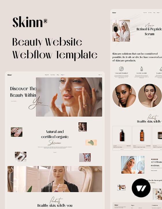 Skinn - New Beauty Webflow Template