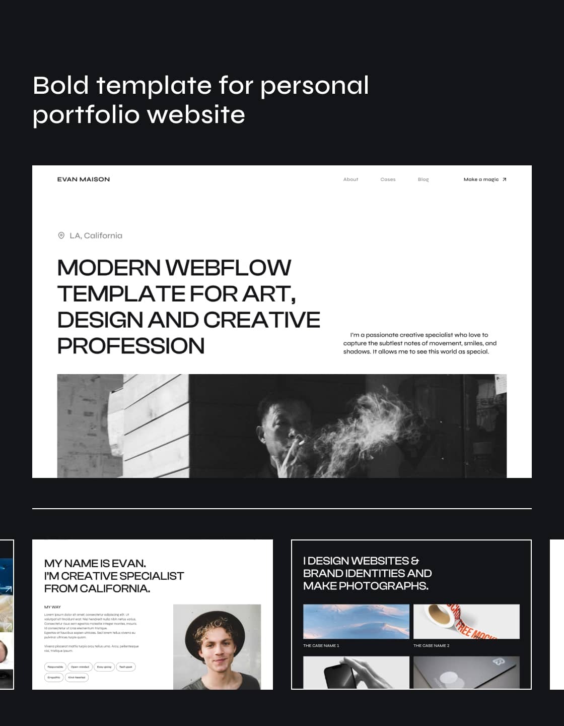Evan Maison - New Portfolio Webflow Template