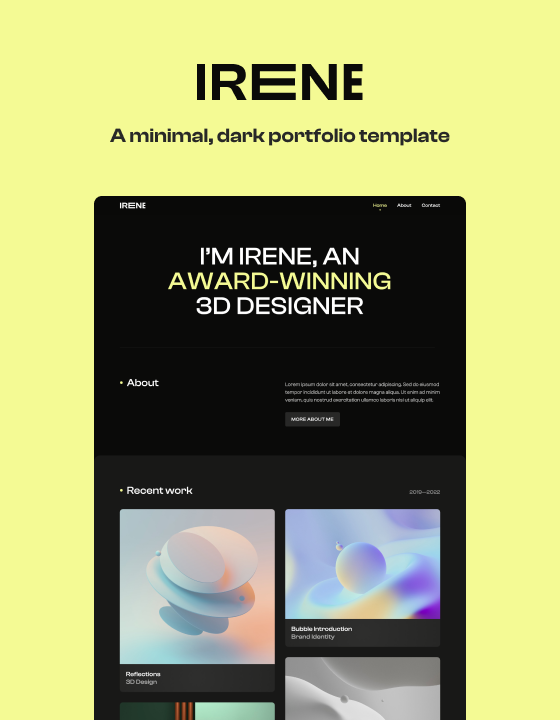 Irene - New Portfolio Webflow Template