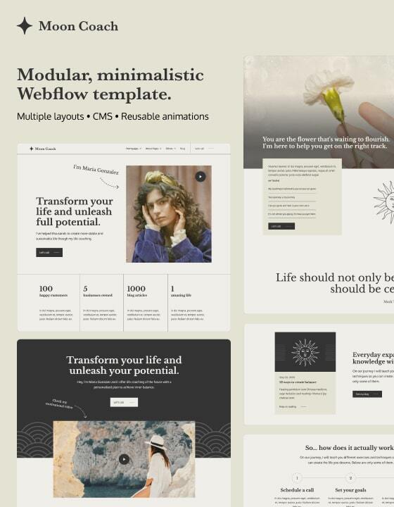 Moon Coach - New Coaching Webflow Template
