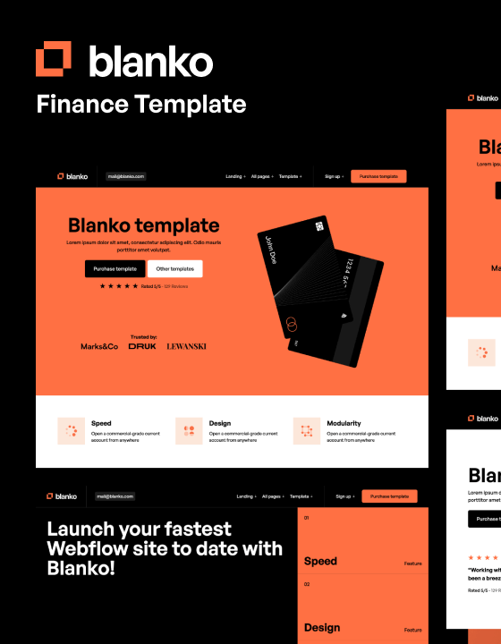 Blanko - New Finance Webflow Template